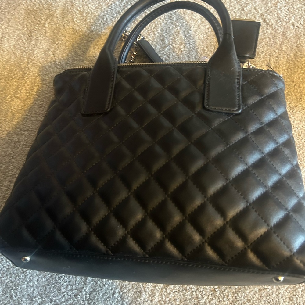 GUESS Quilted Black Satchel - Picture 8 of 16
